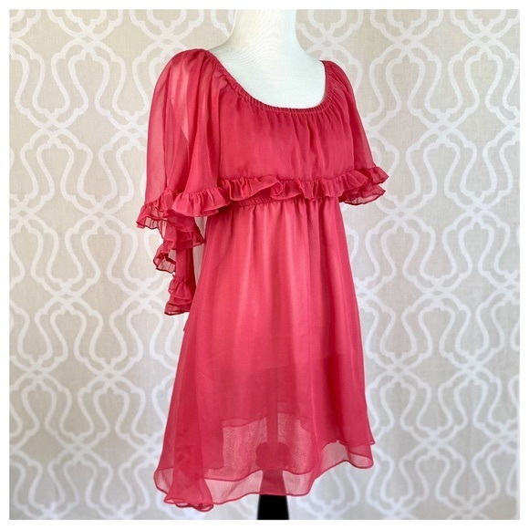 Coral Cape Dress Coral Midi Dress With Cape For Wedding Guest INVITADISIMA